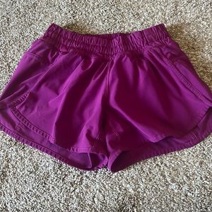 Purple lululemon tracker short